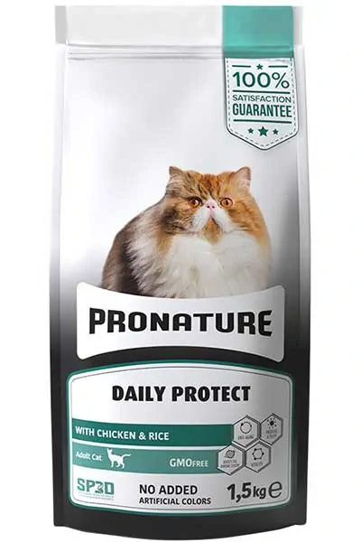 Pronature Daily Protect Tavuk ve Pirinçli Yetişkin Kedi Maması 1,5kg