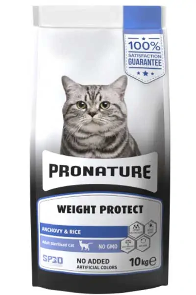 Pronature Kilo Kontrolü için Hamsili ve Pirinçli Kısırlaştırılmış Kedi Maması 10kg