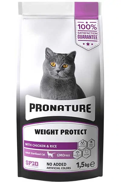 PRONATURE - Pronature Kilo Kontrolü İçin Tavuklu Kısırlaştırılmış Kedi Maması 1,5kg