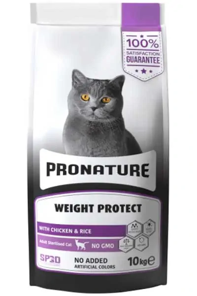 Pronature Kilo Kontrolü için Tavuklu ve Pirinçli Kısırlaştırılmış Kedi Maması 10kg