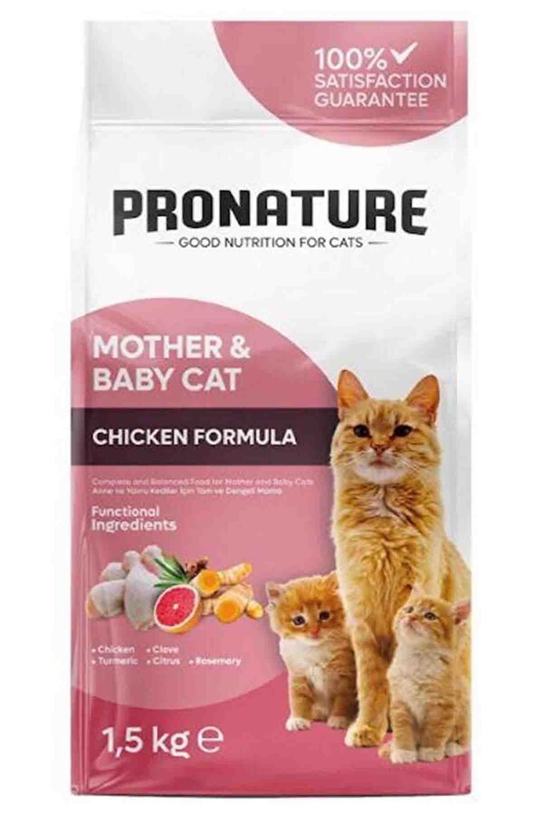 Pronature Mother&Baby Cat Tavuklu ve Pirinçli Kedi Maması 1,5kg