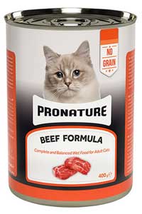 PRONATURE - Pronature Tahılsız Sığır Etli Ezme Yetişkin Kedi Konservesi 400gr