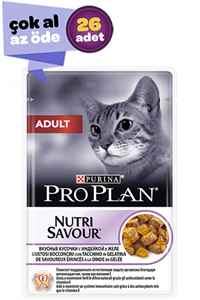 PROPLAN - Pro Plan Nutri Savour Hindi Etli Yetişkin Kedi Konservesi 26x85gr (26lı)