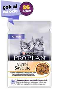 Pro Plan Nutri Savour Tavuklu Yavru Kedi Konservesi 26x85gr (26lı)