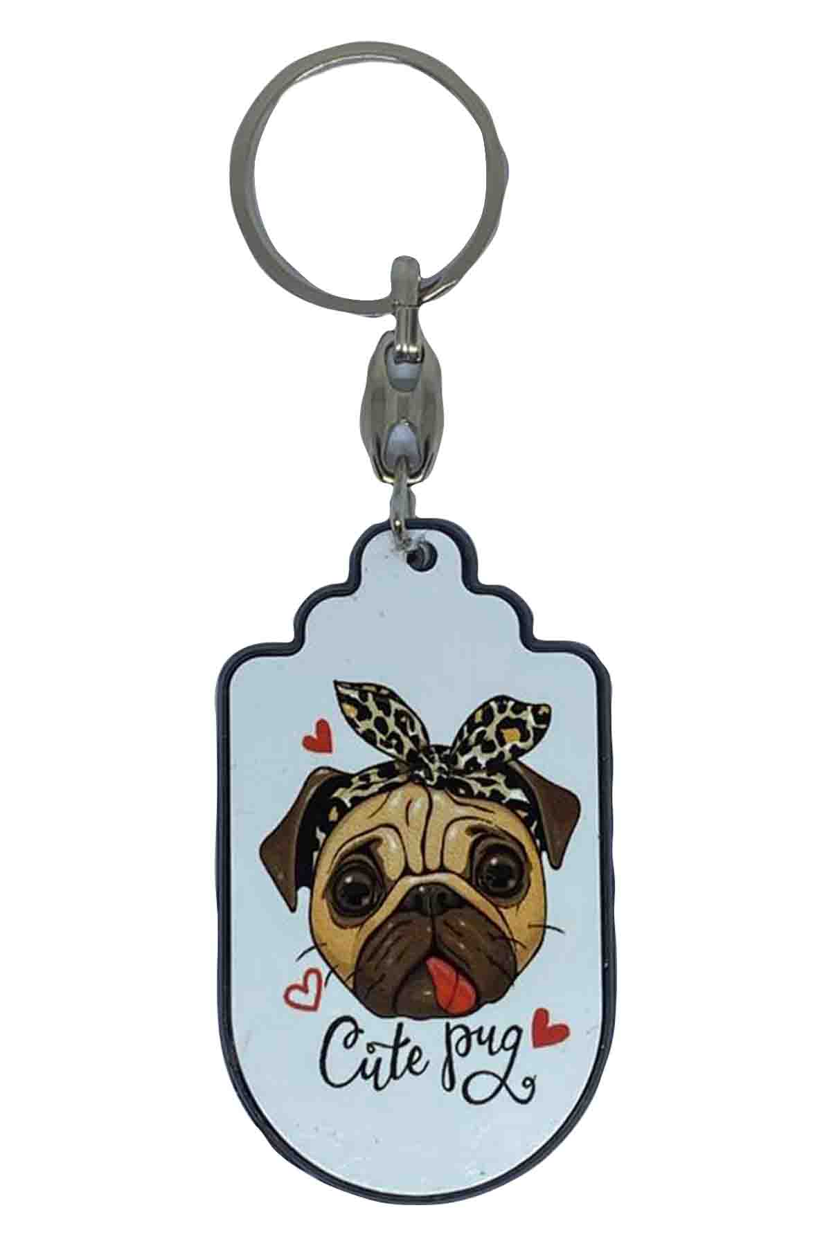 Pug Köpek Anahtarlık