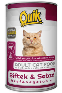 Quik Biftekli Sebzeli Kedi Konservesi 415gr - Thumbnail