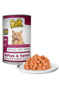 Quik Biftekli Sebzeli Kedi Konservesi 415gr - Thumbnail