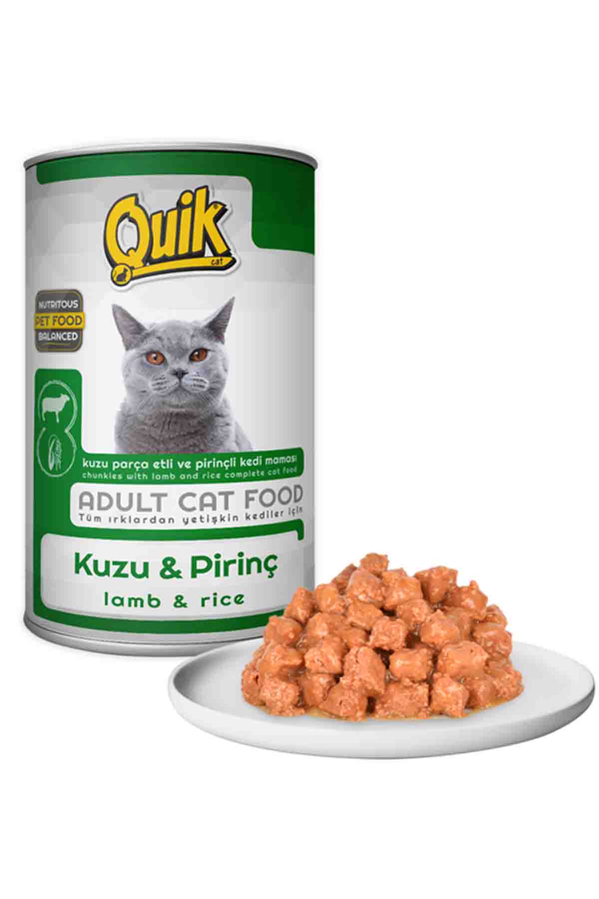 Quik Kuzu Etli Pirinçli Kedi Konservesi 415gr 