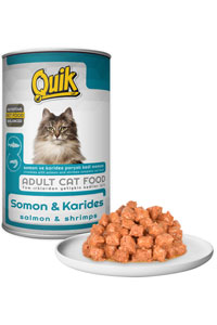 Quik Somonlu Karidesli Kedi Konservesi 415gr - Thumbnail