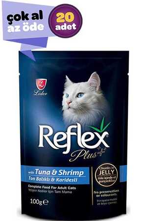 Refleks Plus Ton Balığı ve Karidesli Kedi Konservesi 20x100gr (20li)