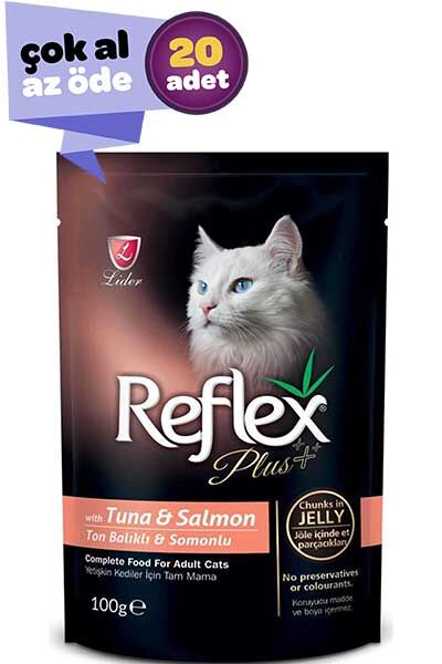 Refleks Plus Ton Balığı ve Somonlu Kedi Konservesi 20x100gr (20li)