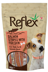 REFLEX - Reflex Balık Deri Sargılı Somonlu Köpek Ödül Çubuğu 80gr