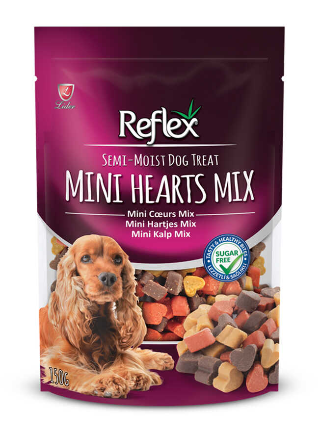 Reflex Karışık Renkli Mini Kalpli Yumuşak Köpek Ödül Maması 150gr
