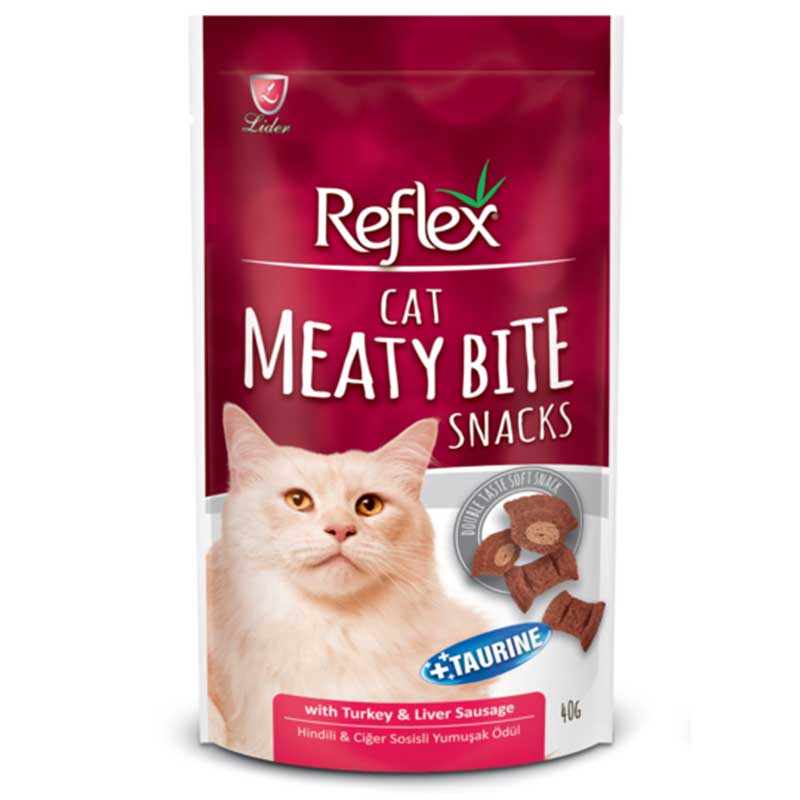 Reflex Cat Meaty Bite Sanck Hindili ve Ciğer Kedi Ödülü 40gr