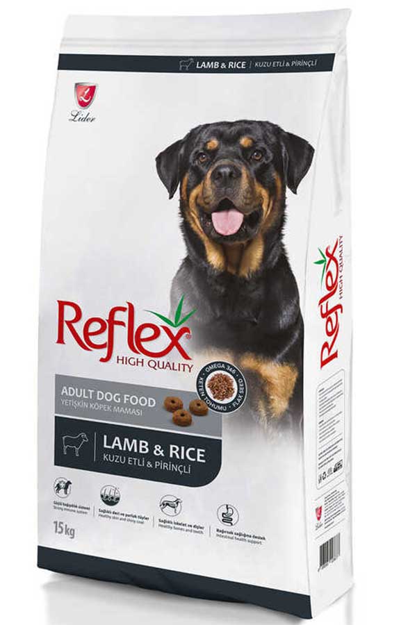 Reflex Kuzu Eti ve Pirinçli Yetişkin Köpek Maması 15kg