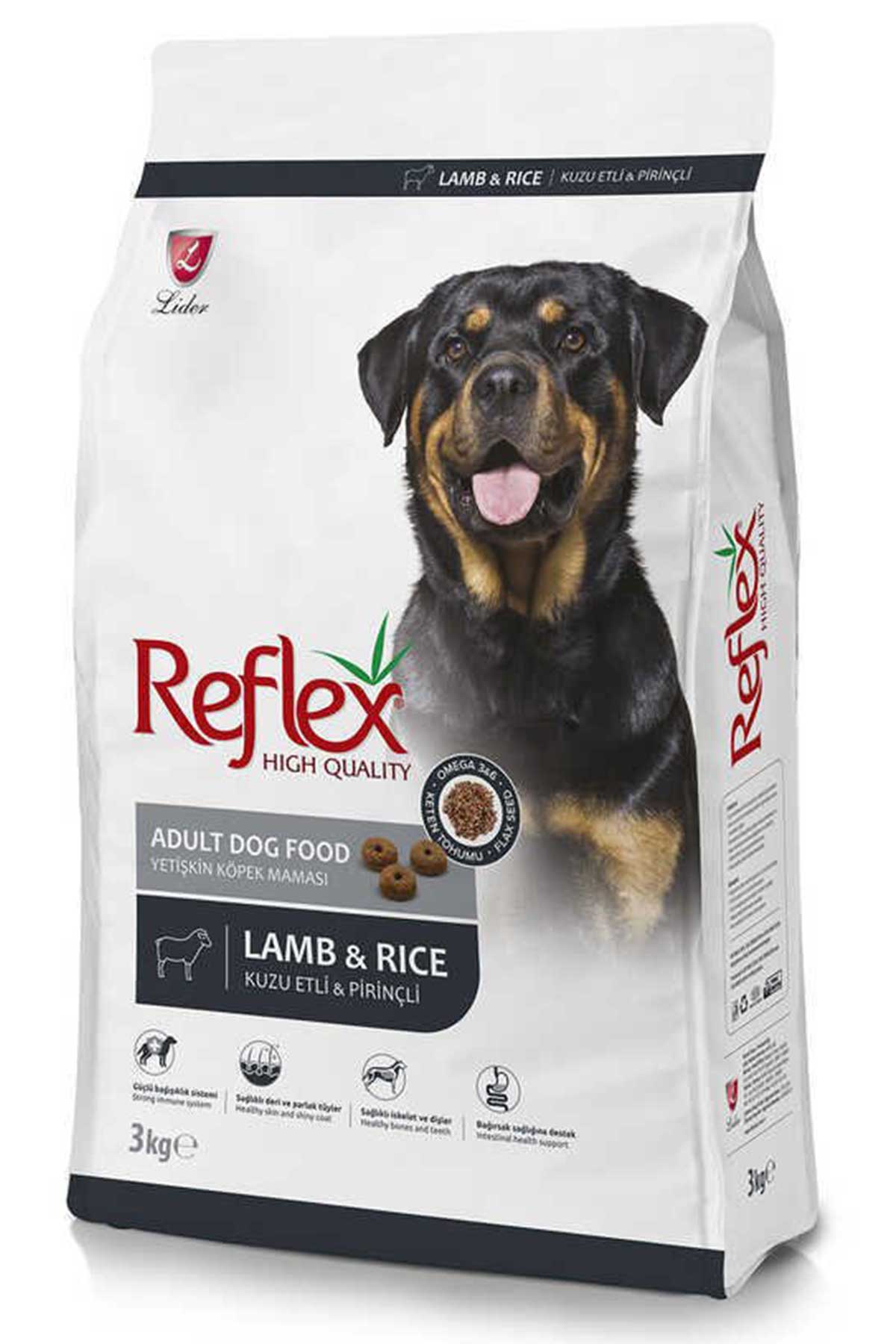 Reflex Kuzu Eti ve Pirinçli Yetişkin Köpek Maması 3kg