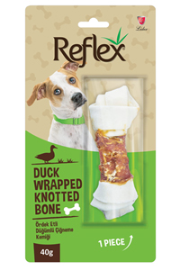 REFLEX - Reflex Ördek Eti Sargılı Düğümlü Köpek Ödül Kemiği 40gr