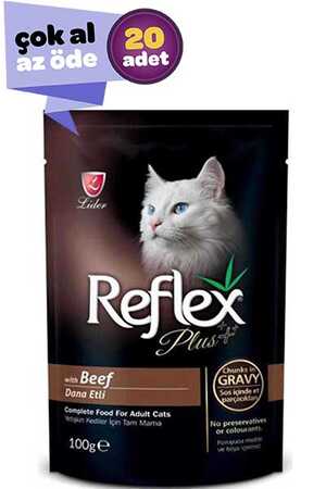 REFLEX - Reflex Plus Biftekli Kedi Konservesi 20x100gr (20li)