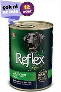 REFLEX - Reflex Plus Gravy Tavuklu Parça Etli Yetişkin Köpek Konservesi 12x400gr (12li)
