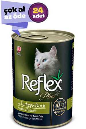 REFLEX - Reflex Plus Hindi ve Ördek Etli Kedi Konservesi 24x400gr (24lü)