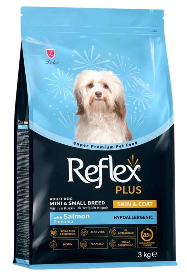 Reflex Plus Hipoalerjenik Deri ve Tüy Sağlığı için Somonlu Küçük Irk Yetişkin Köpek Maması 3kg
