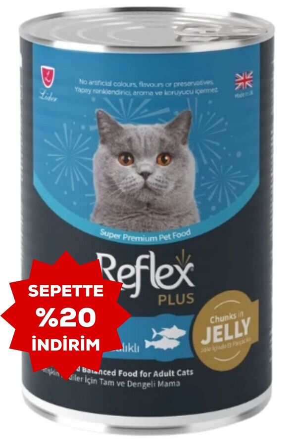 Reflex Plus Jöle İçinde Et Parçacıklı Alabalıklı ve Ton Balıklı Yetişkin Kedi Konservesi 400gr