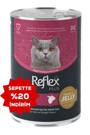Reflex Plus Jöle İçinde Et Parçacıklı Kuzu Etli Yetişkin Kedi Konservesi 400gr - Thumbnail
