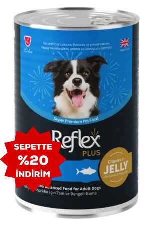 REFLEX - Reflex Plus Jöle İçinde Et Parçacıklı Ton Balıklı Yetişkin Köpek Konservesi 400gr
