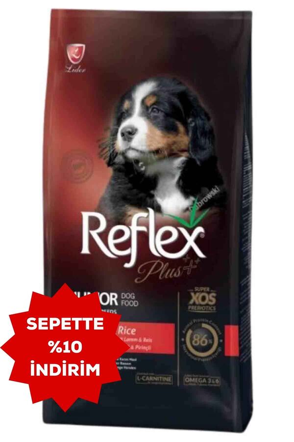 Reflex Plus Junior Kuzu Etli Pirinçli Büyük Irk Yavru Köpek Maması 18kg