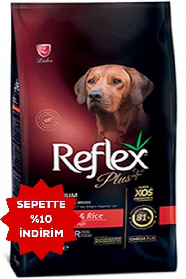 Reflex Plus Kuzu Eti ve Pirinçli Orta ve Büyük Irk +7 Yaşlı Köpek Maması 15kg