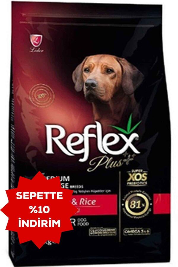 Reflex Plus Kuzu Eti ve Pirinçli Orta ve Büyük Irk +7 Yaşlı Köpek Maması 3kg
