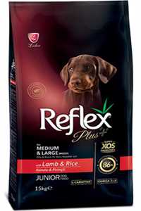 Reflex Plus Kuzu Eti ve Pirinçli Orta ve Büyük Irk Yavru Köpek Maması 15kg