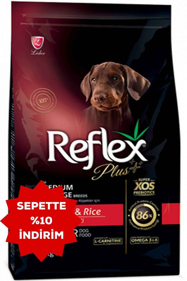 Reflex Plus Kuzu Eti ve Pirinçli Orta ve Büyük Irk Yavru Köpek Maması 3kg