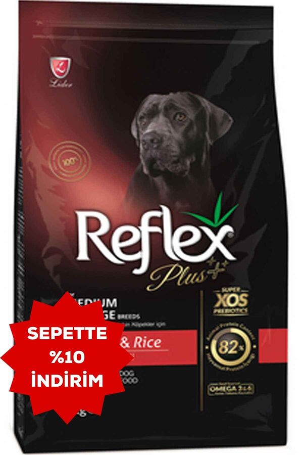 Reflex Plus Kuzu Eti ve Pirinçli Orta ve Büyük Irk Yetişkin Köpek Maması 3kg