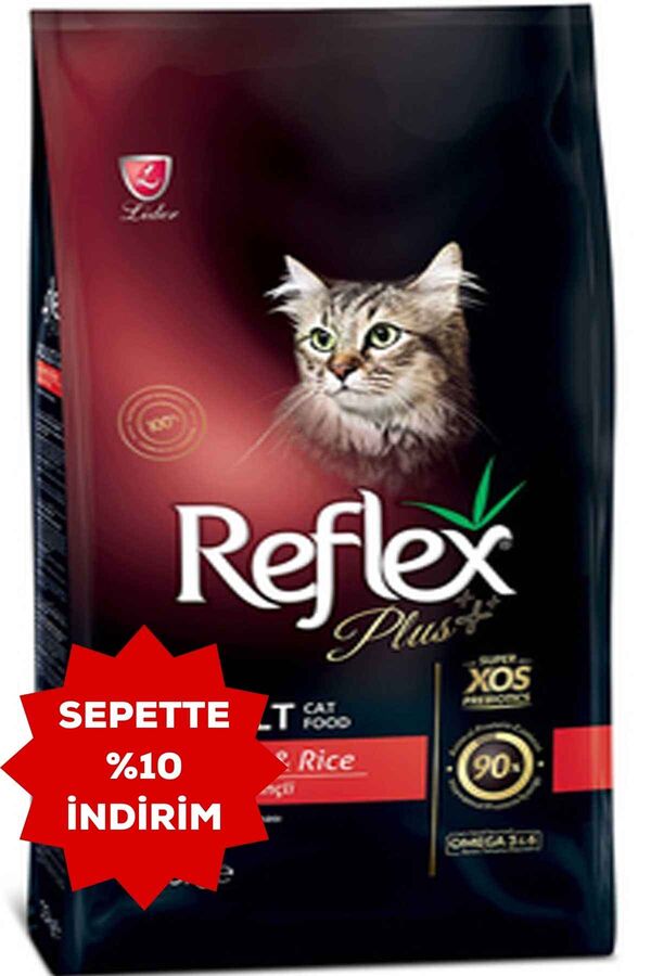 Reflex Plus Kuzu Eti ve Pirinçli Yetişkin Kedi Maması 15kg