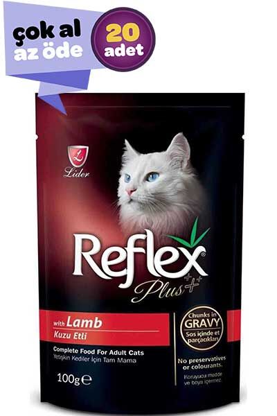 Reflex Plus Kuzu Etli Kedi Konservesi 20x100gr (20li)