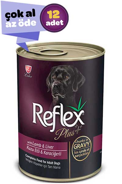 Reflex Plus Kuzulu Karaciğerli Yetişkin Köpek Konservesi 12x415gr (12li)