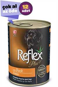 Reflex Plus Ördekli Yetişkin Köpek Konservesi 12x400gr (12li)