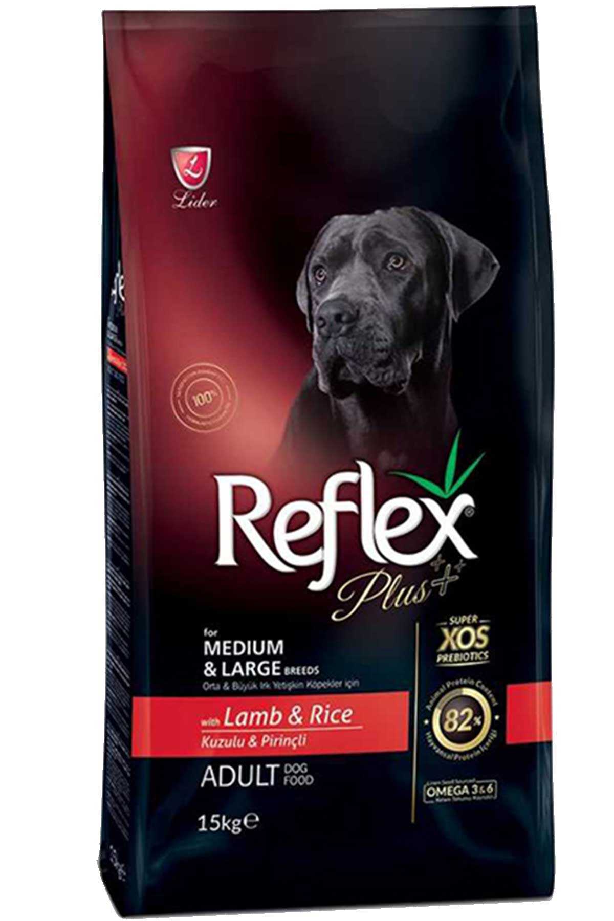 Reflex Plus Orta ve Büyük Irk Kuzu Etli Yetişkin Köpek Maması 15kg