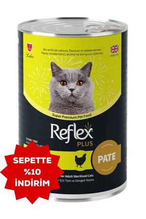 Reflex Plus Pate Tavuklu Kısırlaştırılmış Kedi Konservesi 395gr - Thumbnail