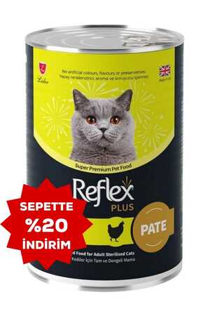 REFLEX - Reflex Plus Pate Tavuklu Kısırlaştırılmış Kedi Konservesi 395gr
