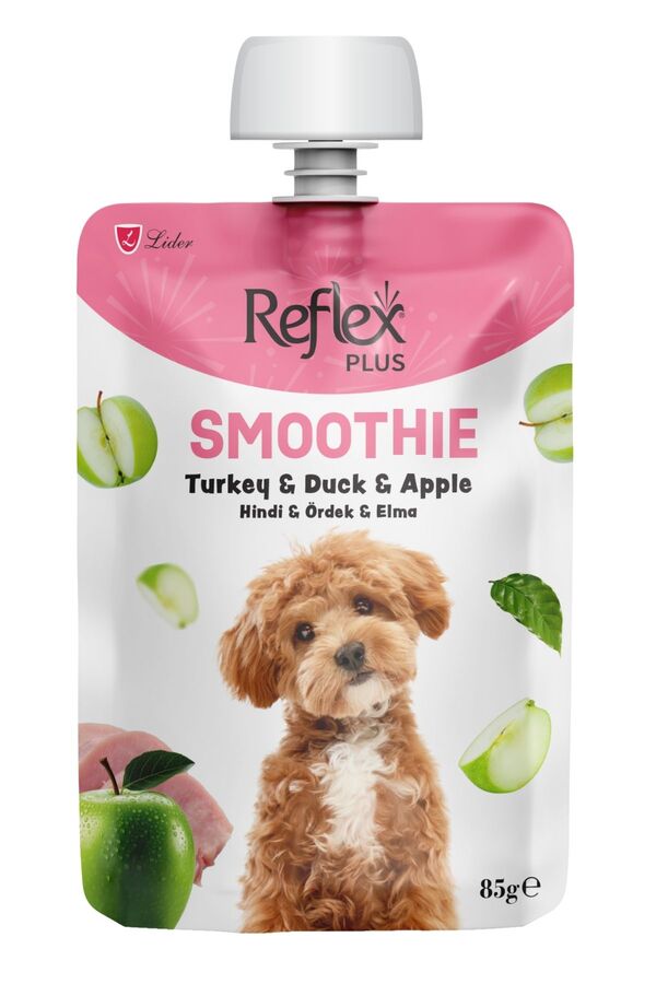 Reflex Plus Smoothie Hindi Etli Ördekli ve Elmalı Sıvı Köpek Ödülü 85gr