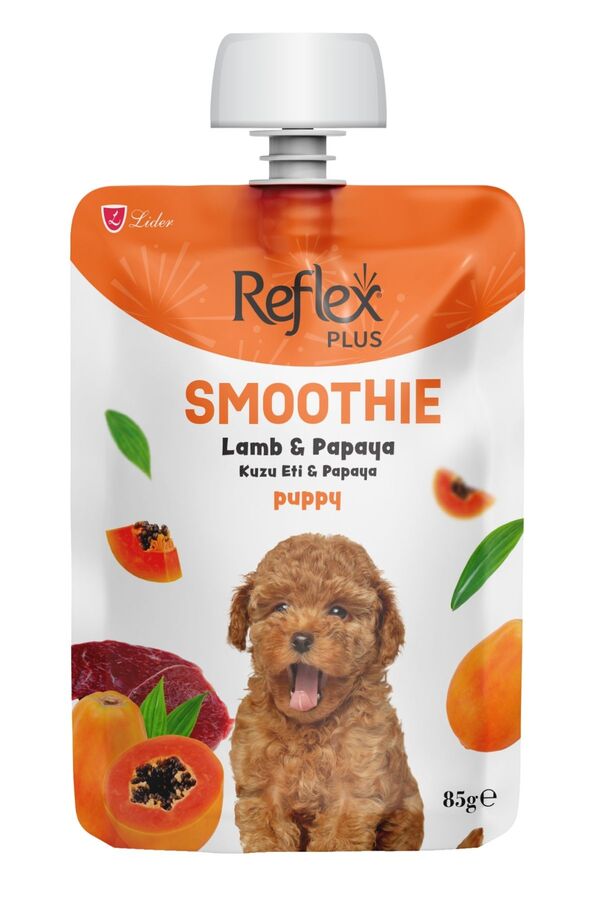 Reflex Plus Smoothie Kuzu Etli ve Papayalı Sıvı Yavru Köpek Ödülü 85gr