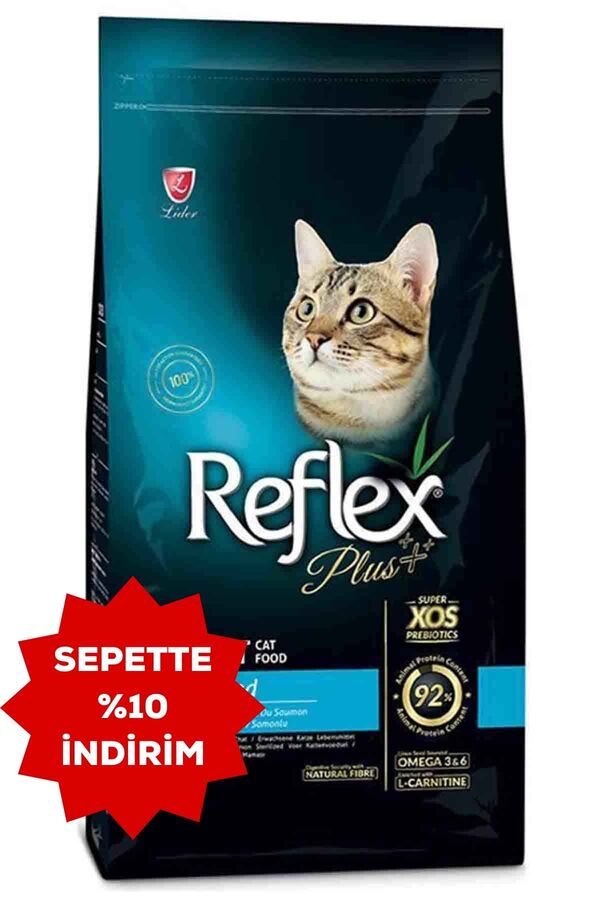 Reflex Plus Somonlu Kısırlaştırılmış Kedi Maması 1,5kg +500gr
