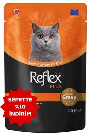 Reflex Plus Sos İçinde Et Parçacıklı Kuzu Etli Yetişkin Kedi Konservesi 85gr - Thumbnail
