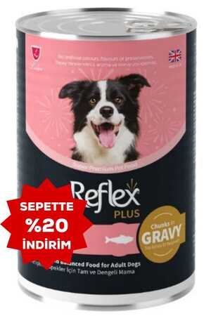Reflex Plus Sos İçinde Et Parçacıklı Somonlu Yetişkin Köpek Konservesi 400gr - Thumbnail