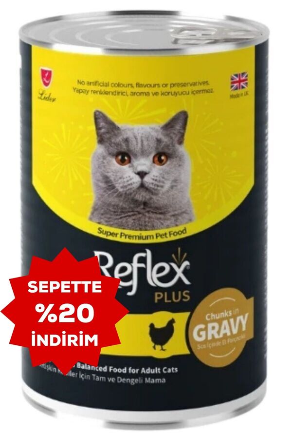 Reflex Plus Sos İçinde Et Parçacıklı Tavuklu Yetişkin Kedi Maması 395gr