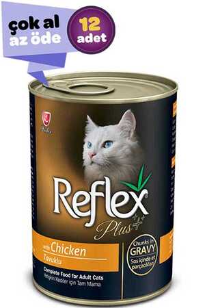 Reflex Plus Tavuklu Yetişkin Kedi Konservesi 12x400gr (12li)