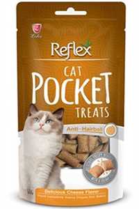 REFLEX - Reflex Pocket Anti Hairball Sığır Etli Ve Maltlı Kedi Ödülü 60gr