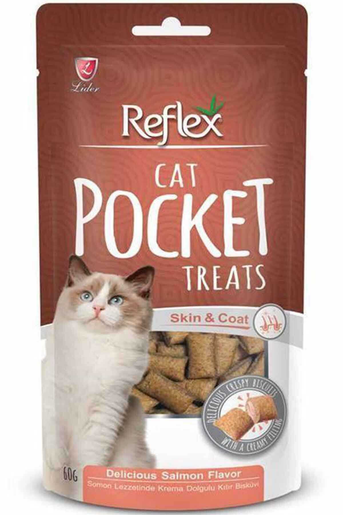 Reflex Pocket Deri ve Tüy Sağlığı İçin Somonlu Kedi Ödülü 60gr